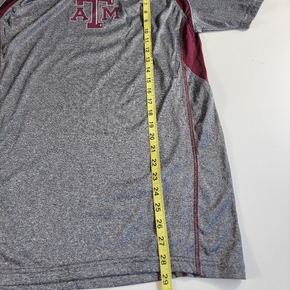 Texas A&M Aggies NCAA Maroon grey Short Sleeve Crew Neck performance  Medium - Picture 6 of 6